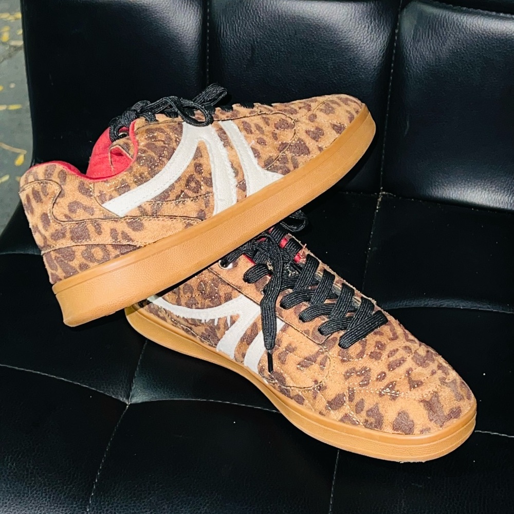 Project E Brown Leopard Sneakers